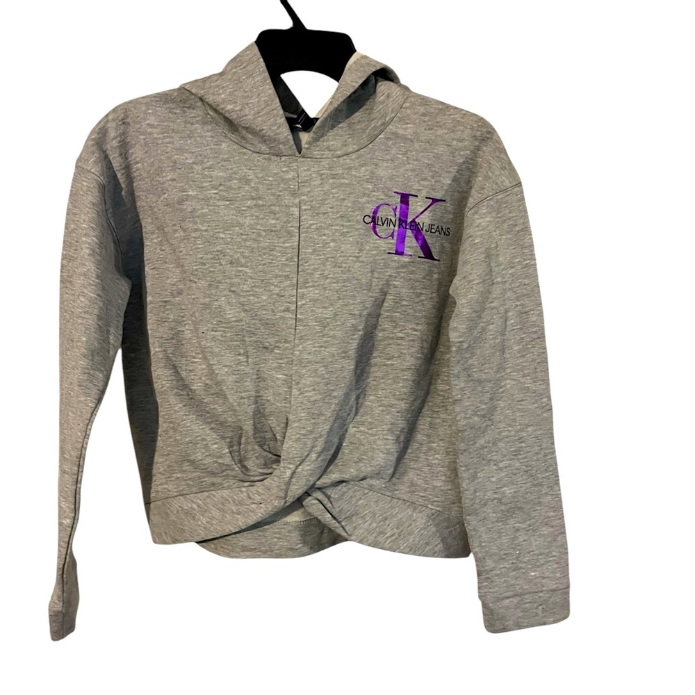 Calvin Klein Gray Hooded Sweatshirt Relaxed Fit